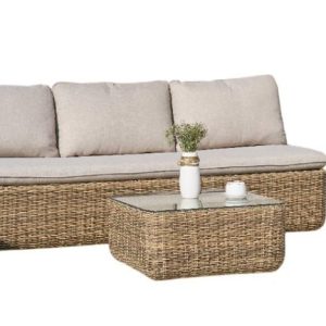 Salón de Jardín Modular Ratán Sintético con Mesa de Cristal