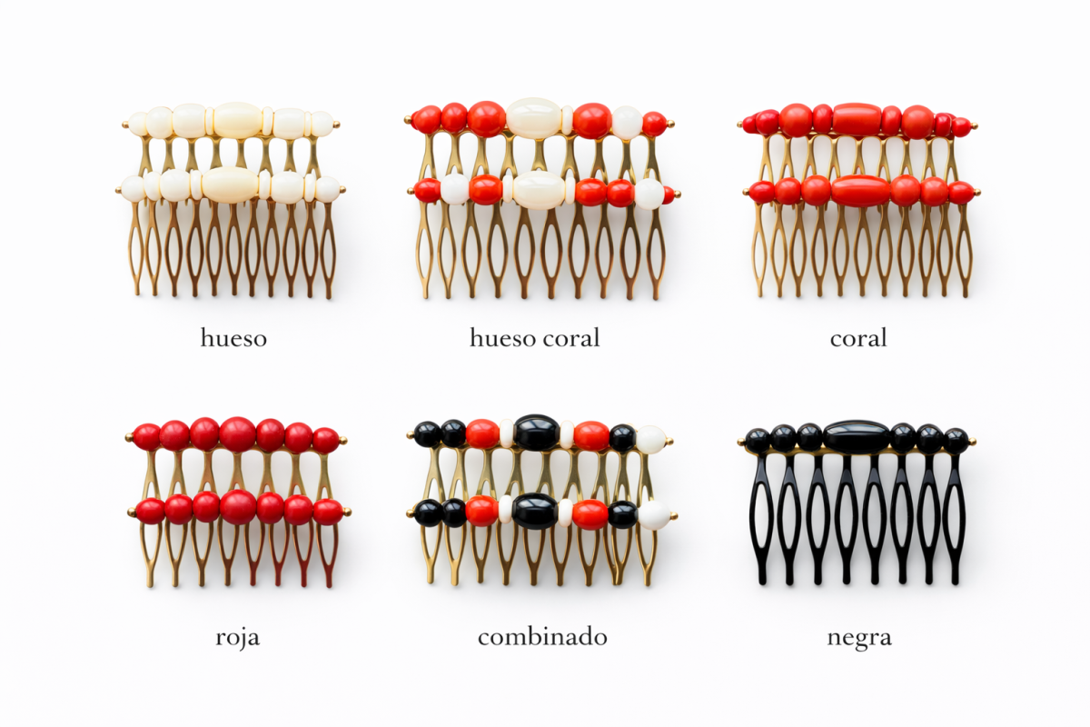 Peinas Flamencas Artesanales Tonalidad Hueso - Imagen 2