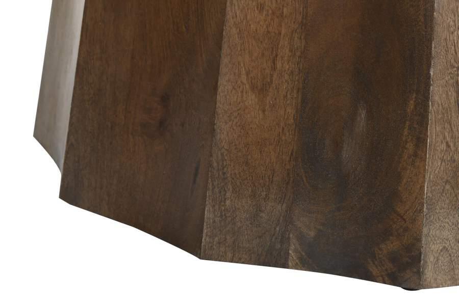 Mesa de Comedor Redonda de Mármol Negro y Madera de Mango - Imagen 5