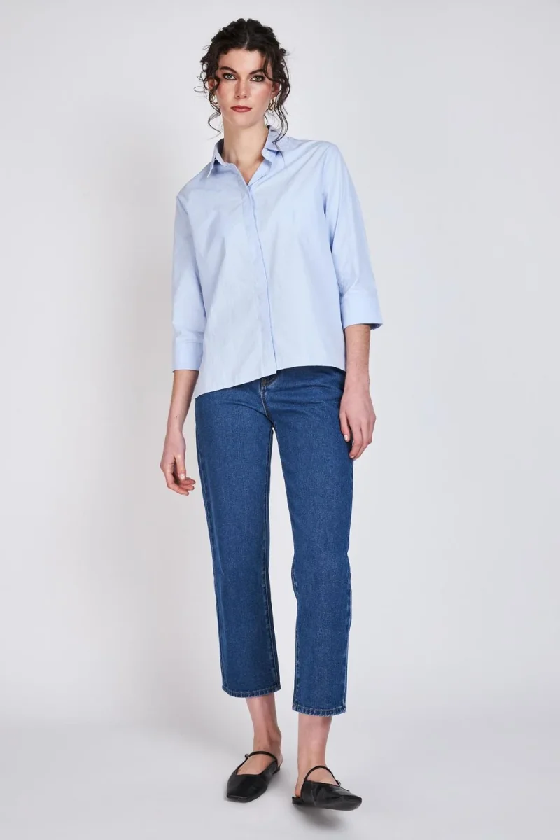 Camisa Manga Tres Cuartos Verónica Azul Woman by Eclipse - Imagen 5