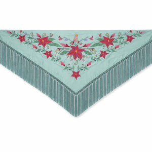 Mantoncillo de Flamenca Bordado “Flor Imperial” en color Agua Marina Suave