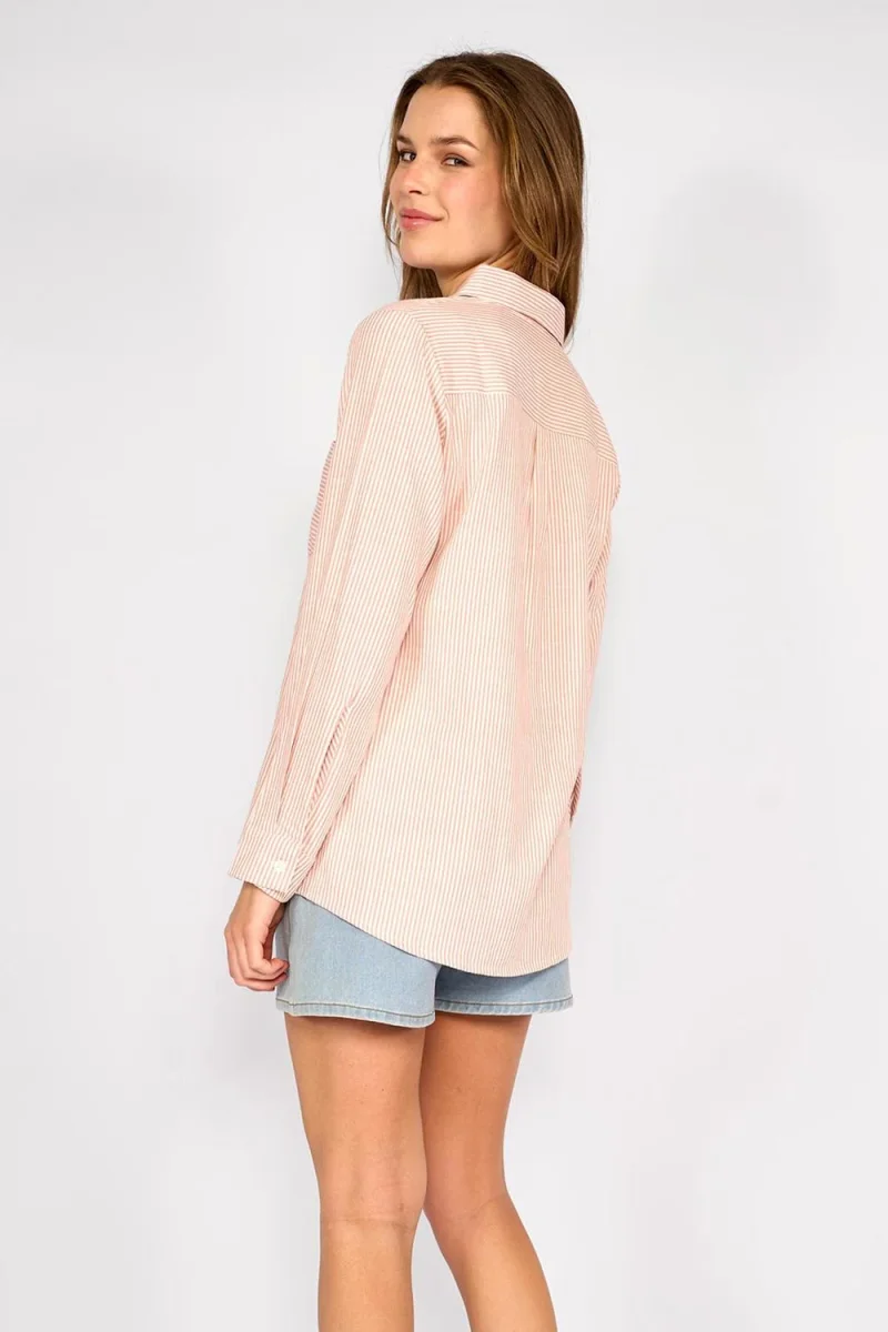 Camisa Rayas Milagros Rosa - Imagen 3
