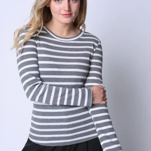 Polera Rayas Feña Gris Eclipse