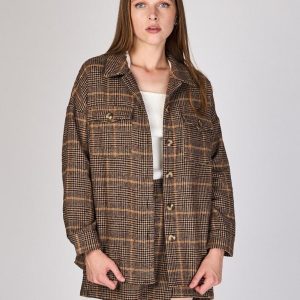 Chaqueta Cuadros Javiera Café Eclipse
