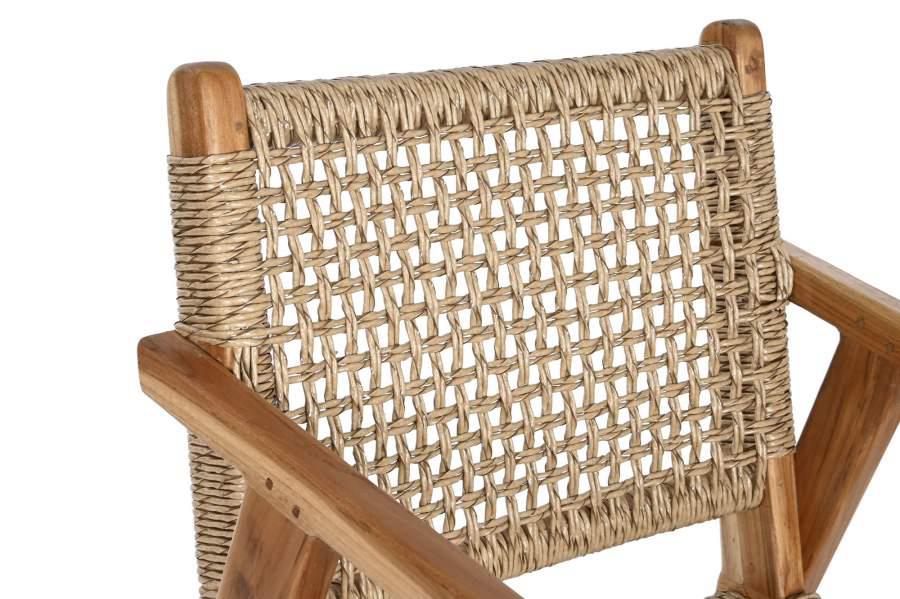 Silla de Madera de Teca y Tejido de Ratán Sintético - Imagen 5