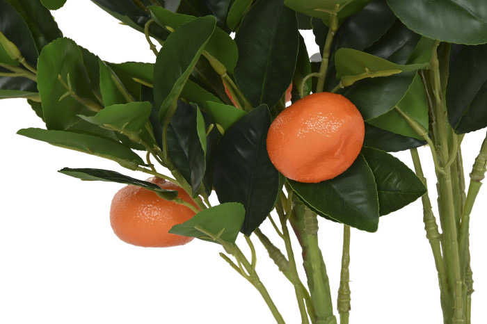 Naranjo Artificial Decorativo con Frutos y Macetero Blanco Rústico - Imagen 3