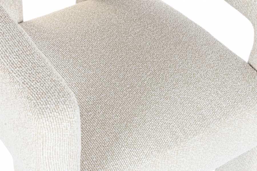 Butaca de Diseño Bouclé Crema y Madera - Imagen 7