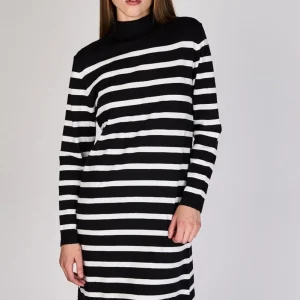 Vestido Tejido Rayas Emma Negro Eclipse