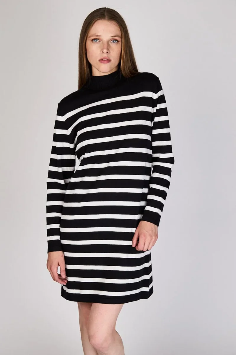 Vestido Tejido Rayas Emma Negro Eclipse - Imagen 2