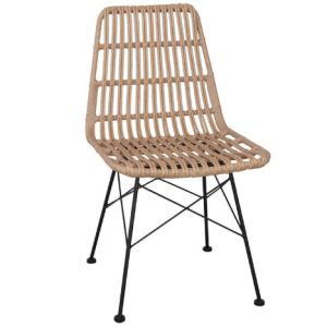 Silla ratán sintético marrón (49 cm)
