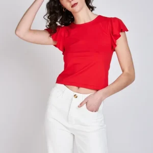 Polera Vuelos Margarita Rojo Eclipse