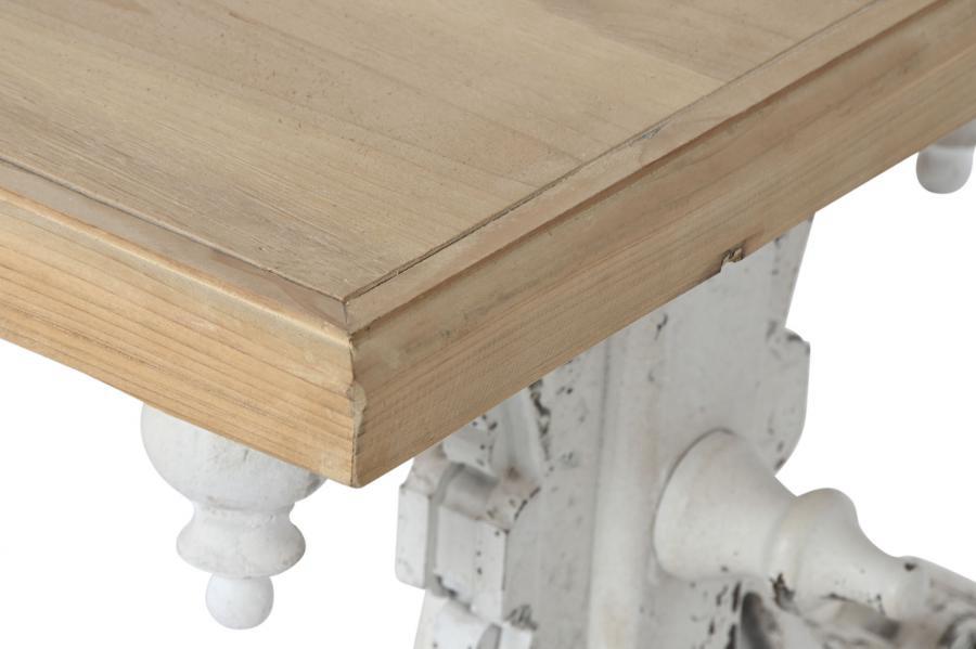 Mesa de Centro Estilo Provenzal en Madera Natural y Decapada - Imagen 3