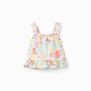 Top niña estampado multicolor con volante KGAP0303_26037