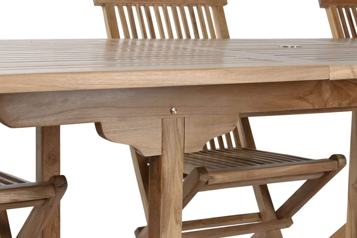 Conjunto de Comedor de Jardín en Madera de Teca con Sillas Plegables - Imagen 6