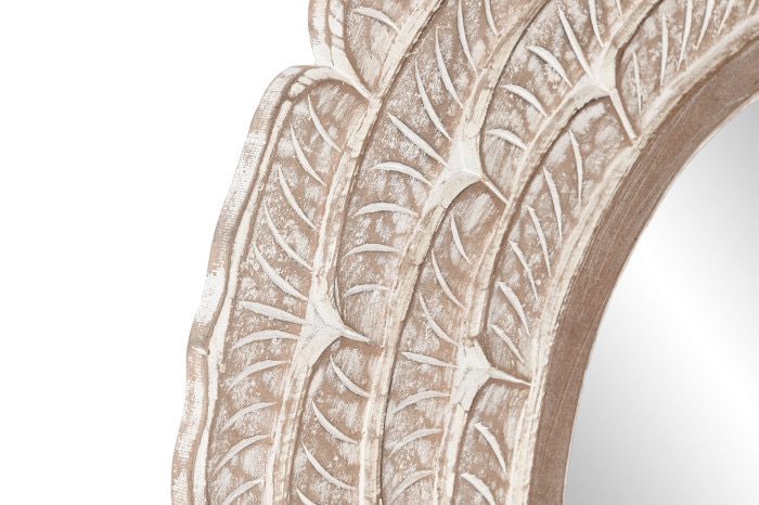 Espejo Decorativo Circular Mango Efecto Pétalo Decapé - Imagen 3