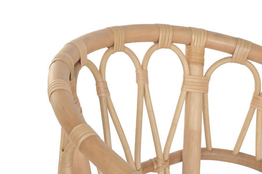 Silla de Ratán Natural con Cojín Beige y Diseño Artesanal - Imagen 6