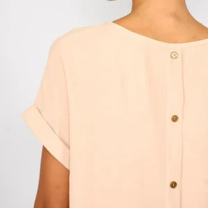 Blusa Botones Espalda Mane Beige