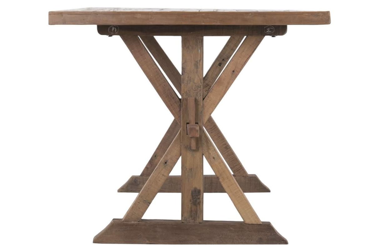 Mesa de Comedor de Madera Reciclada con Estructura Trestle - Imagen 5