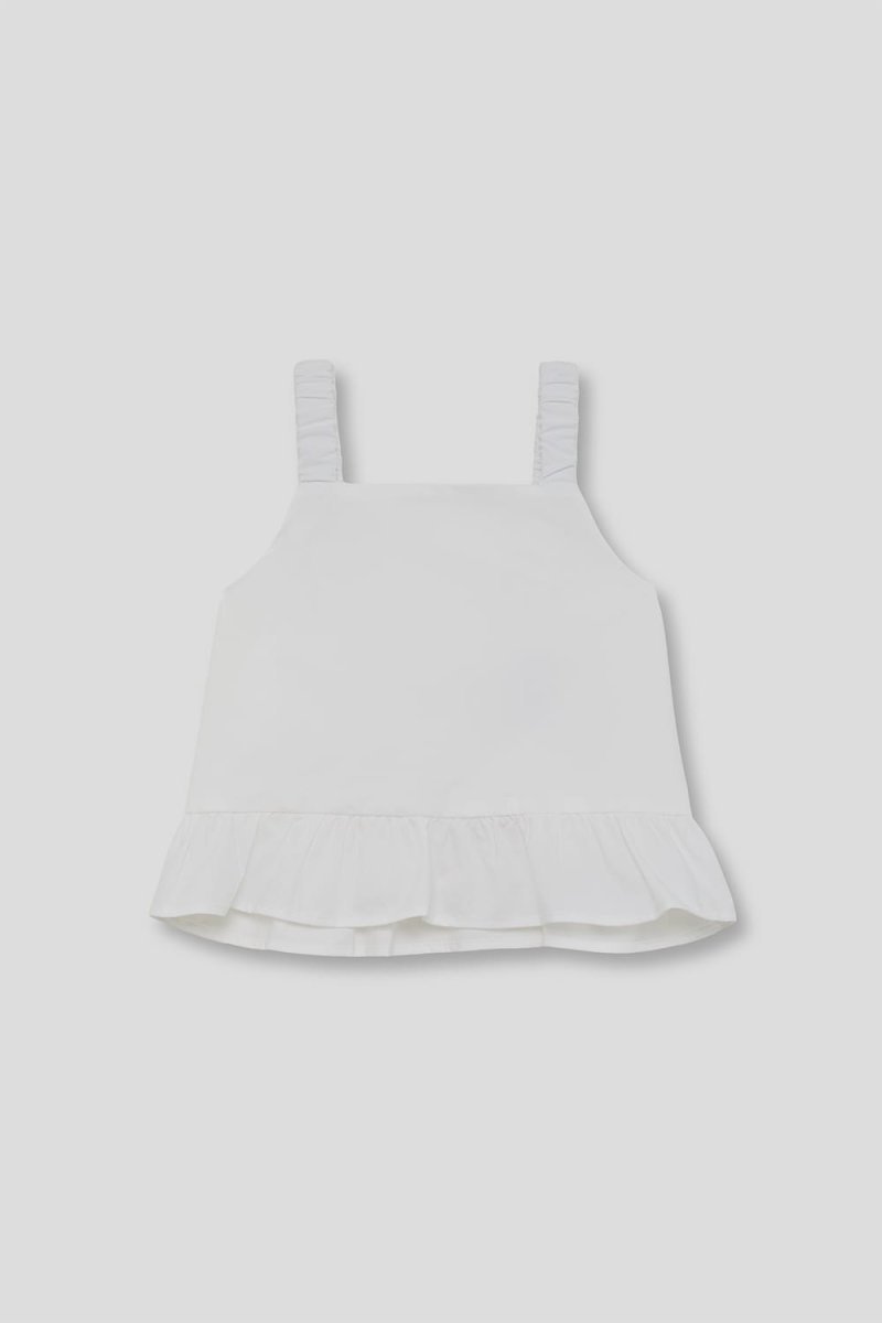 Top blanco de niña con fruncido Street Monkey 96022B - Imagen 2