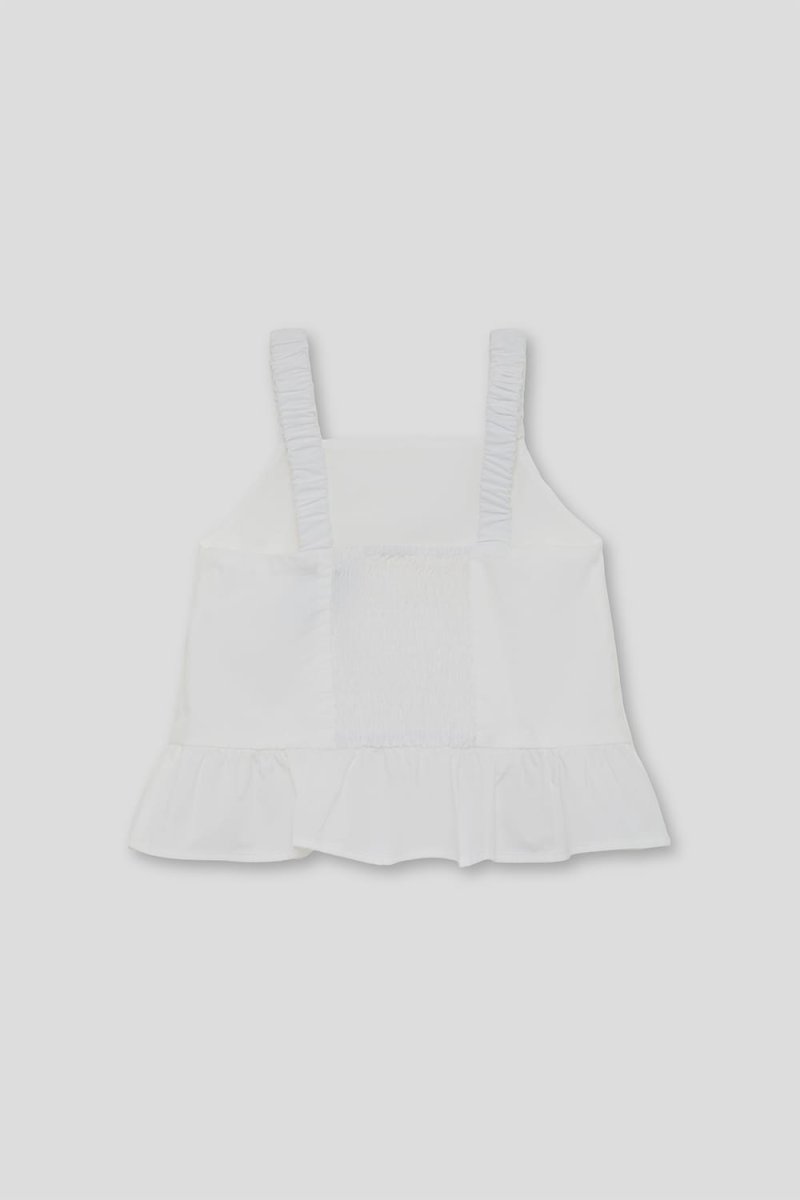 Top blanco de niña con fruncido Street Monkey 96022B - Imagen 4