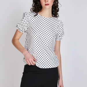 Polera Manga Globo Claire Blanco Eclipse
