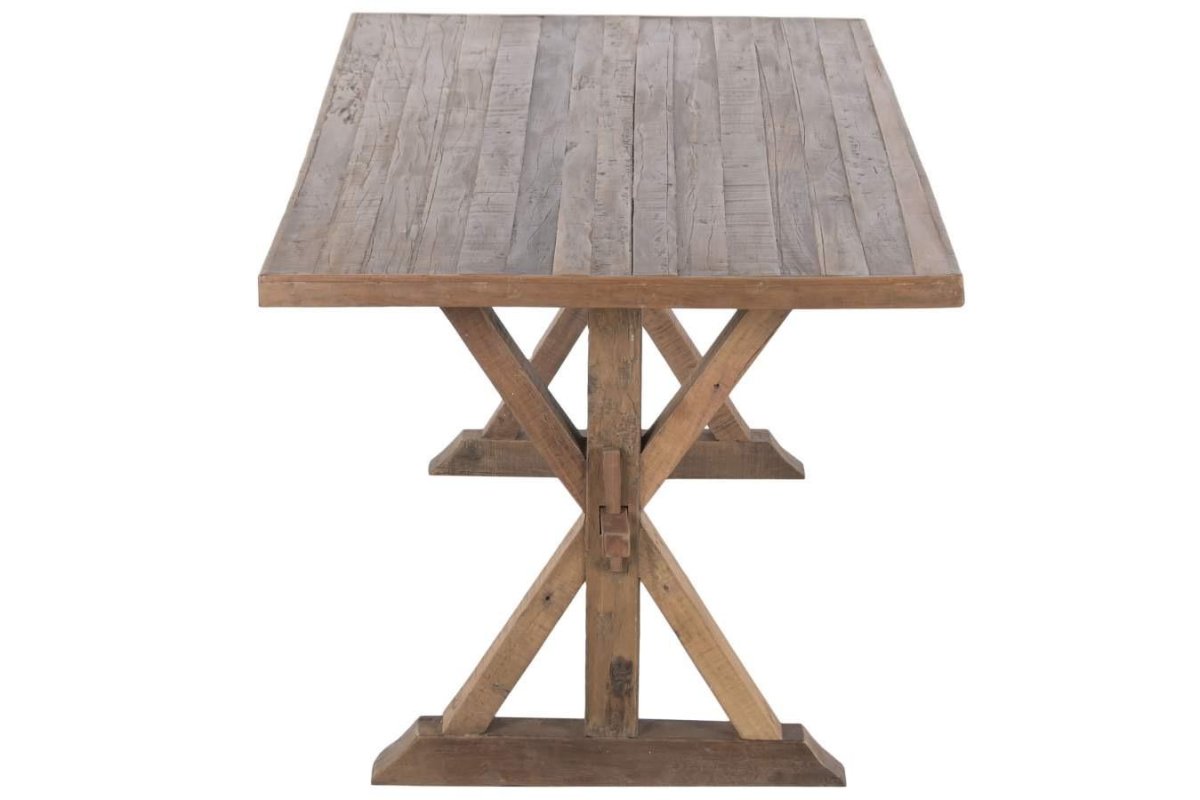Mesa de Comedor de Madera Reciclada con Estructura Trestle - Imagen 4