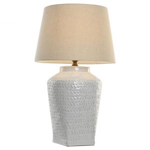 Lámpara sobremesa porcelana blanca (42 cm)