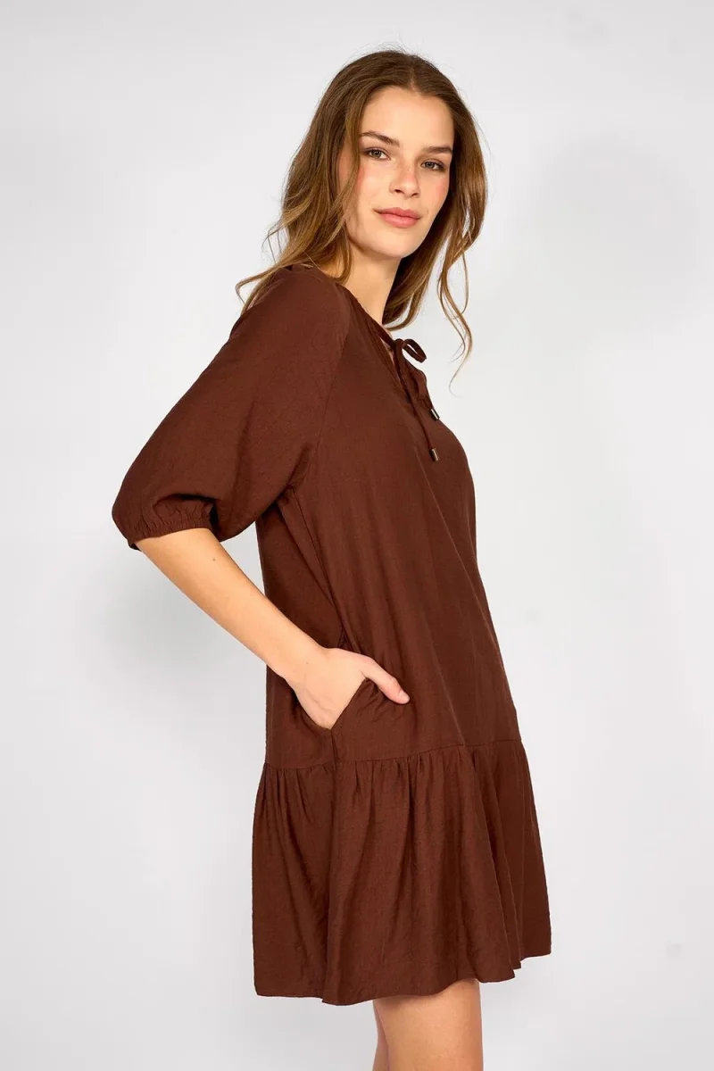 Vestido Corto Mara Chocolate