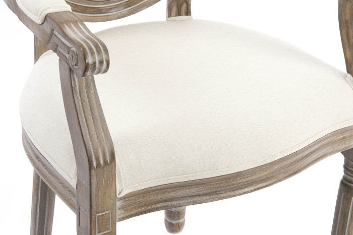 Silla Comedor Medallón de Madera y Poliéster Beige Sea Side - Imagen 4