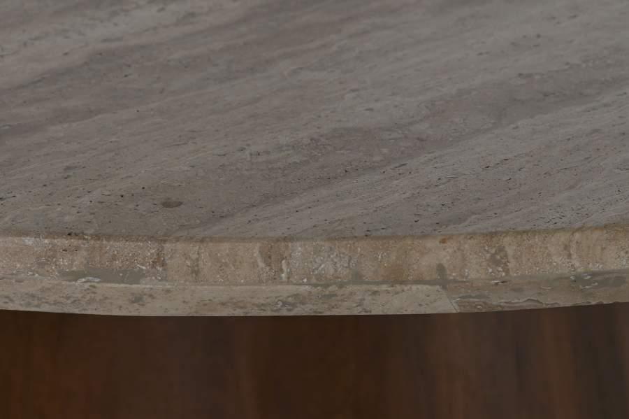 Mesa de Comedor Redonda de Mármol y Madera de Mango - Imagen 3