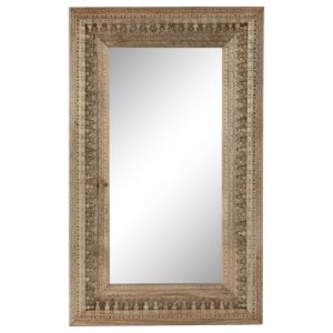 Espejo de Pared en Madera de Mango con Talla Artesanal
