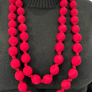 Collar Il Baco Da Seta Maxi Bolas Seda Burdeos