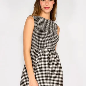 Vestido Corto con Volante Oli Negro