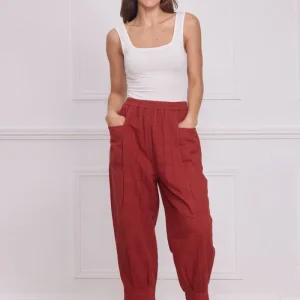 Pantalon femme orange – 100% coton
