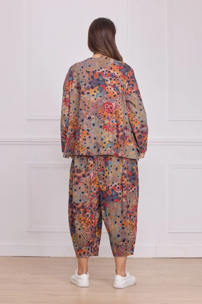 Blouse femme marron à motifs – 100% coton - Imagen 4