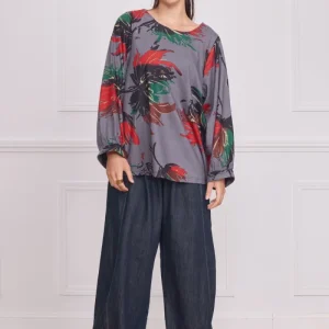 Haut femme manches longues à motifs
