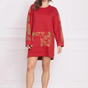 Robe tunique femme épaisse à motifs