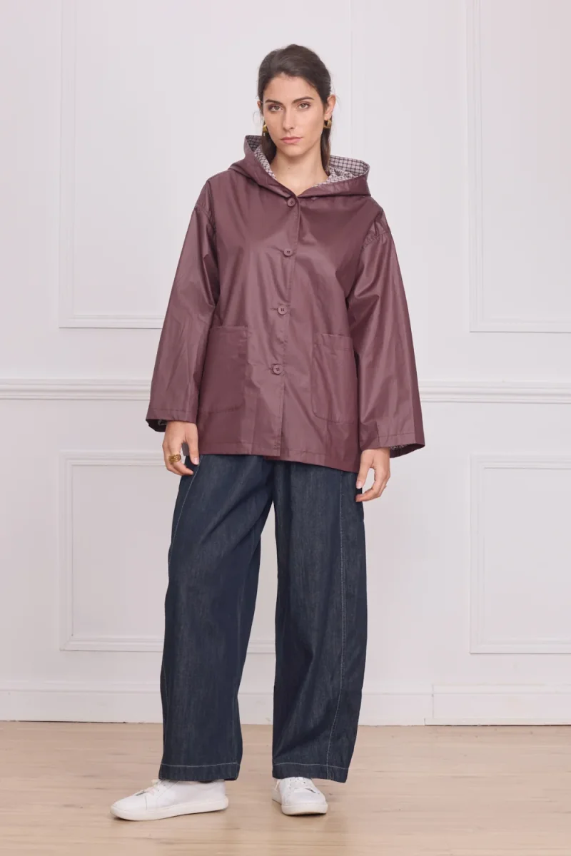 Veste femme courte légère unie – 100% coton enduit