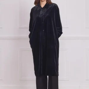 Chemise femme noire en velours