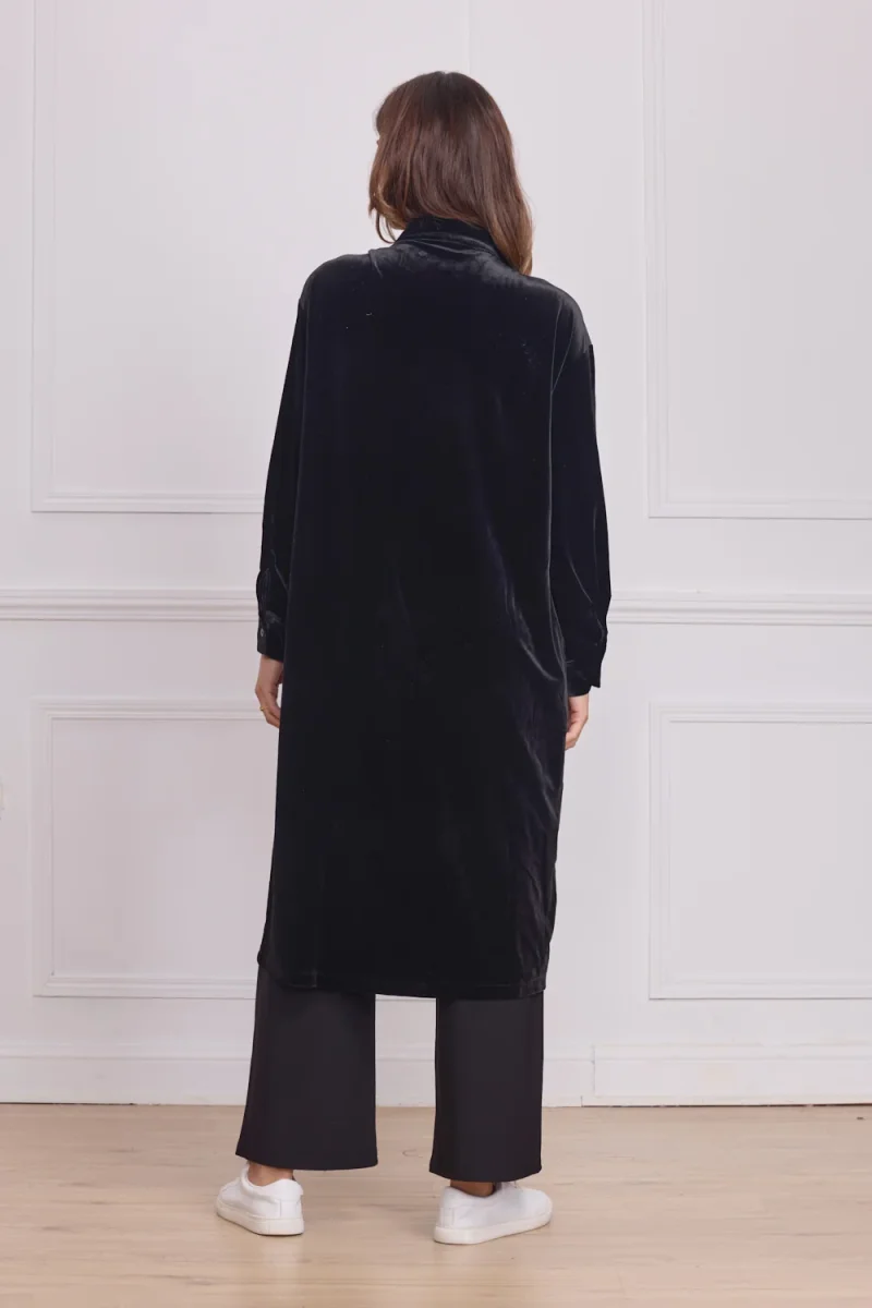 Chemise femme noire en velours - Imagen 4