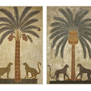 Set de Cuadros Botánicos de Palmera y Felinos