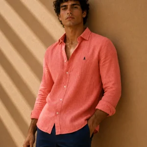 CAMISA LINO CORAL