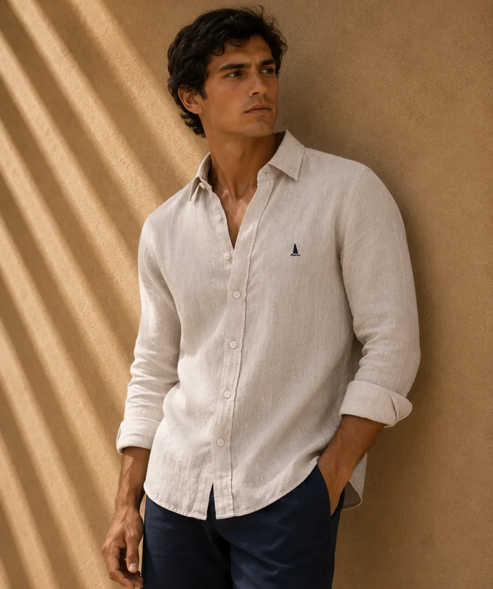 CAMISA LINO BEIGE