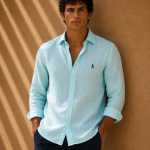 CAMISA LINO AZUL CIELO