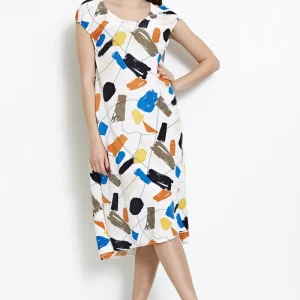 Robe tunique sans manches à plis