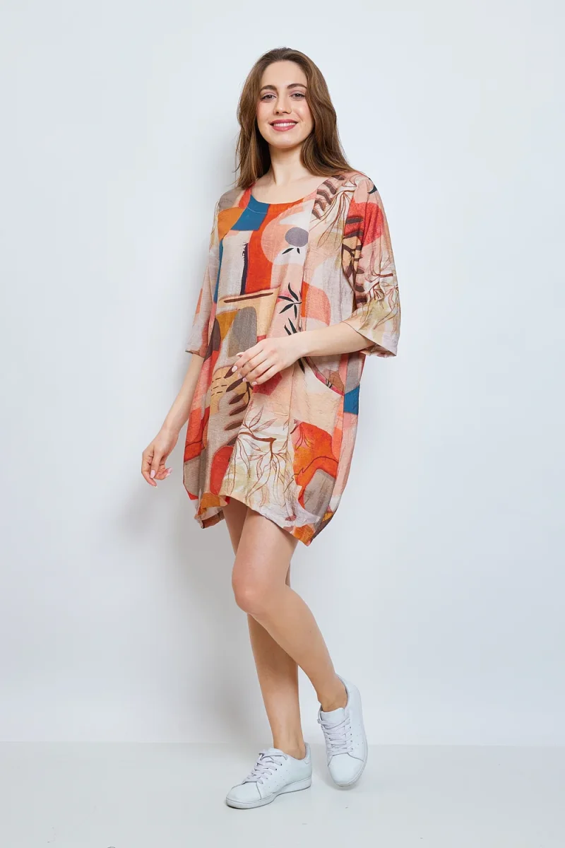 Robe orangée aux couleurs vibrantes - Imagen 3