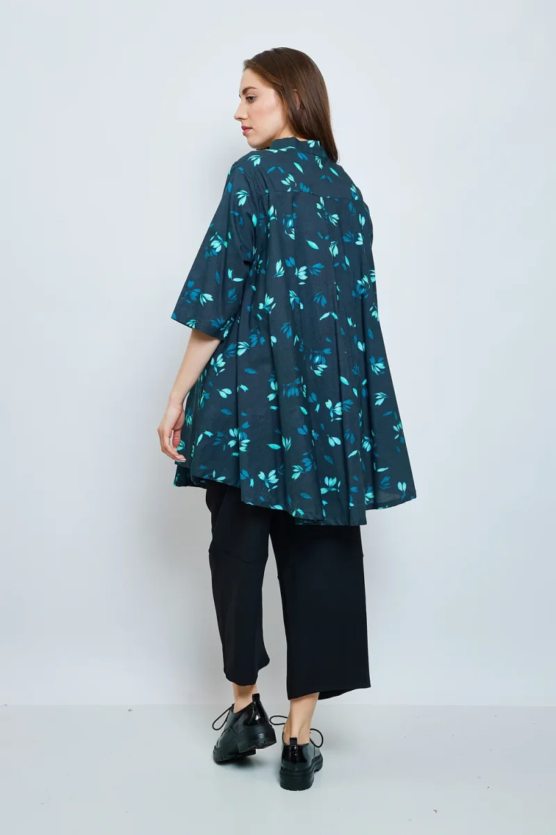 Chemise aux fleurs de cerisiers turquoise - Imagen 4