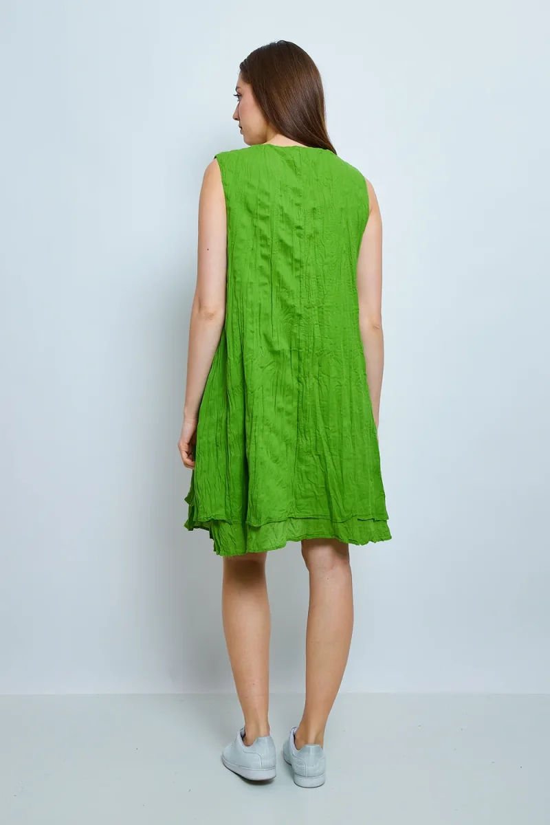 Robe en coton sans manches froissée - Imagen 7