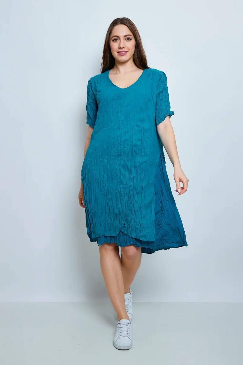 Robe en coton froissée - Imagen 8