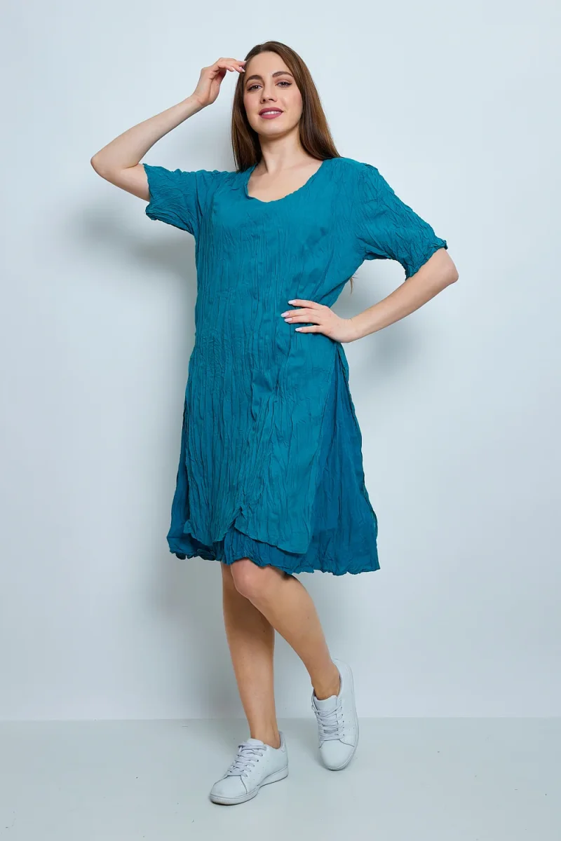Robe en coton froissée - Imagen 9